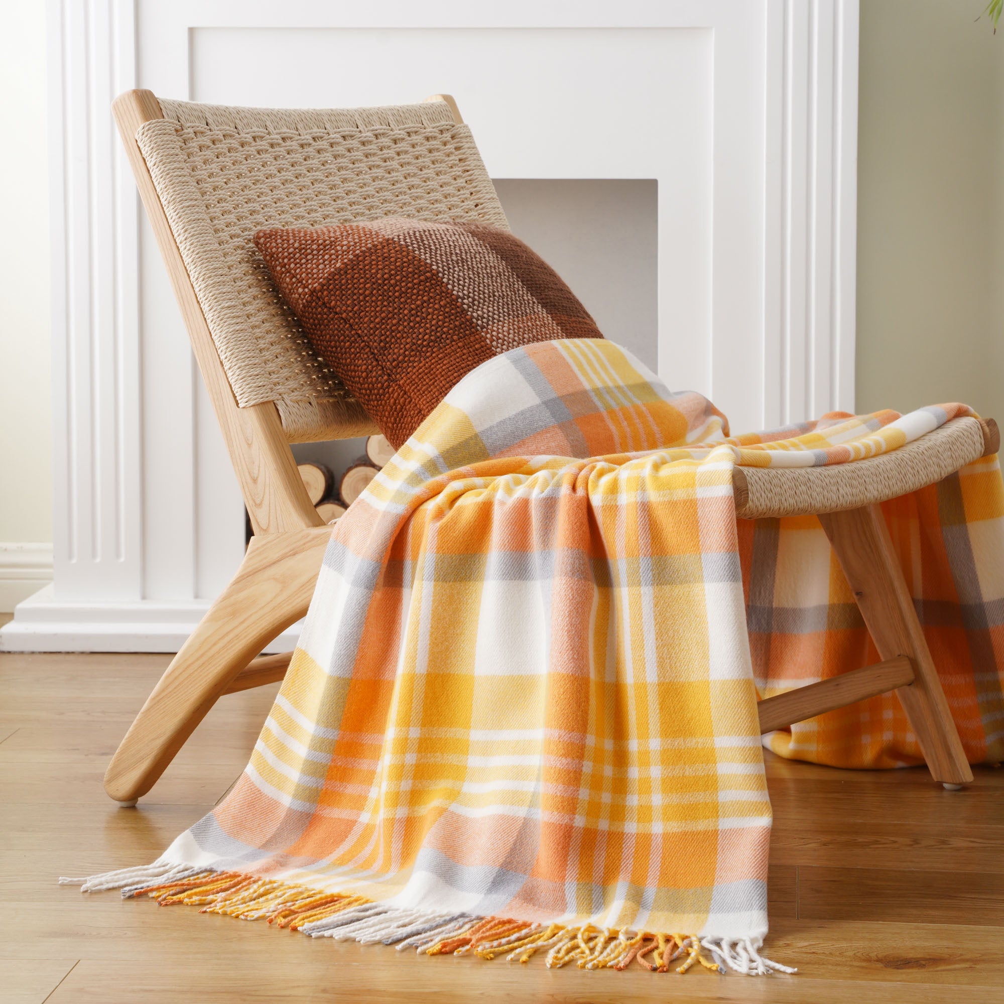 Yellow Plaid Throw